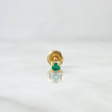 Piercing Chispa 0.35gr / 2.7mm Esmeraldas 2pts Oro Amarillo 18K (Joya)