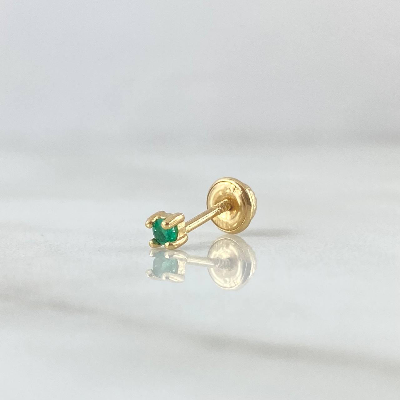 Piercing Chispa 0.35gr / 2.7mm Esmeraldas 2pts Oro Amarillo 18K (Joya)