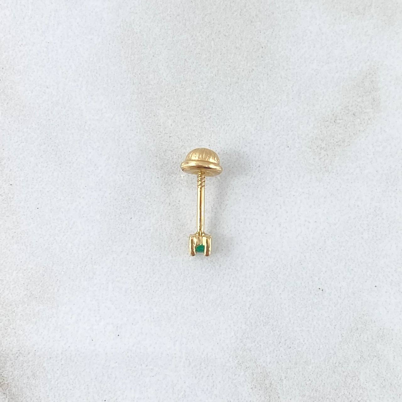 Piercing Chispa 0.35gr / 2.7mm Esmeraldas 2pts Oro Amarillo 18K (Joya)