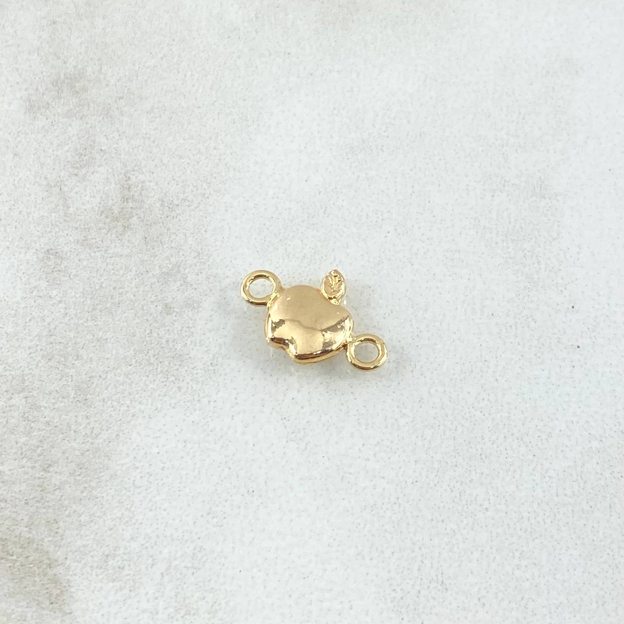 Herraje Manzana 0.3gr / 1.3cm / Liso Oro Amarillo 18K *