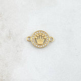 Herraje Corona RX 0.75gr / 1.5cm / Circones Blancos Oro Amarillo 18K *