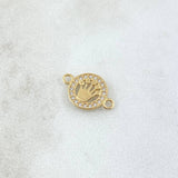 Herraje Corona RX 0.75gr / 1.5cm / Circones Blancos Oro Amarillo 18K *