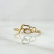 Anillo Fé Corazón 1.25gr / T5 1/2 / Circones Blancos Oro Amarillo 18K