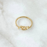 Anillo Fé Corazón 1.25gr / T5 1/2 / Circones Blancos Oro Amarillo 18K