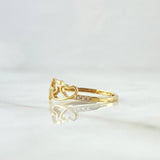 Anillo Fé Corazón 1.25gr / T5 1/2 / Circones Blancos Oro Amarillo 18K