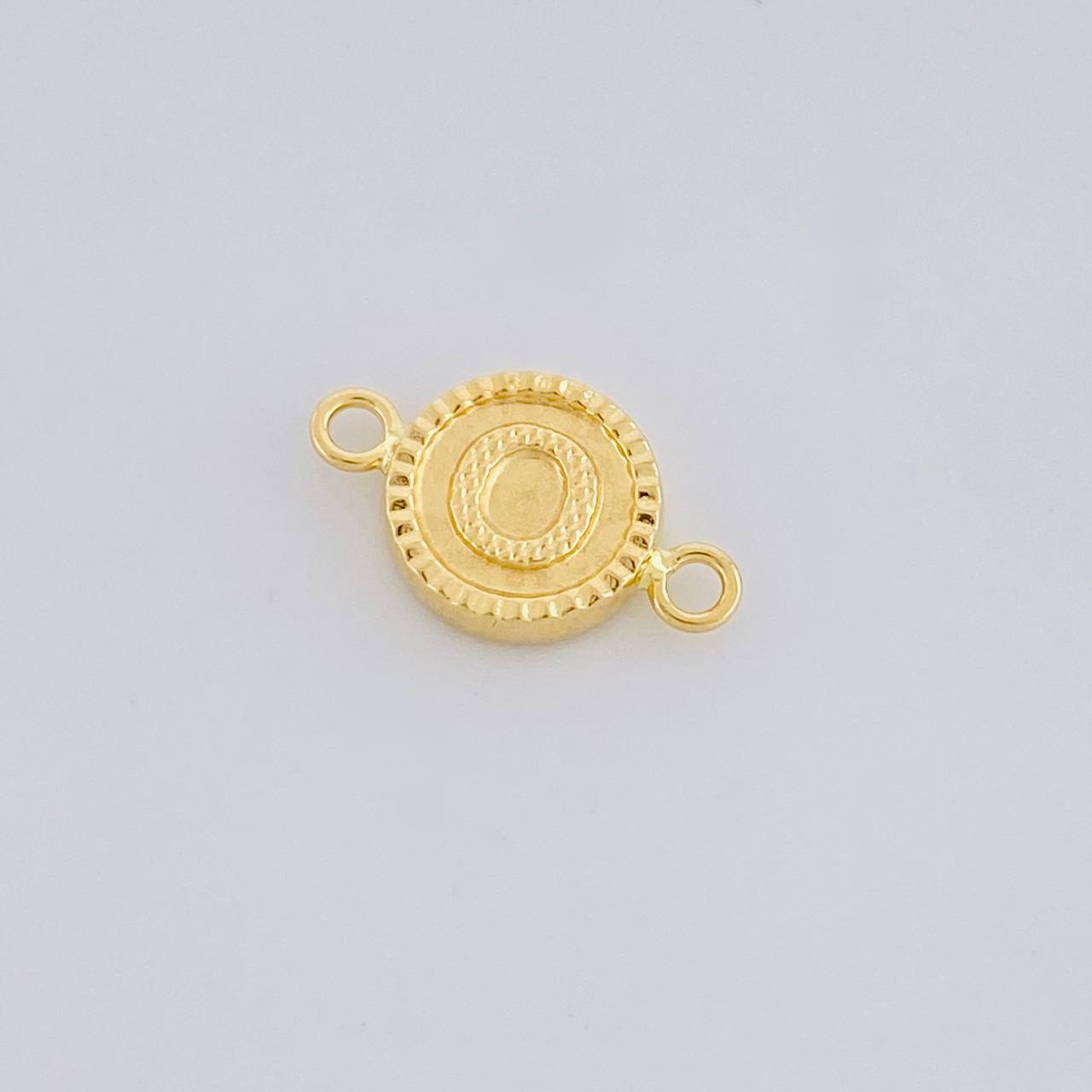 Herraje Letra O Doble Textura 0.6g / 1.7cm Oro Amarillo 18K