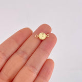 Herraje Letra F Marco Bordeado 0.45g / 1.5cm Oro Amarillo 18K