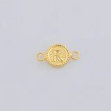 Herraje Letra R Marco Bordeado 0.4g / 1.5cm Oro Amarillo 18K