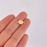 Herraje Letra R Marco Bordeado 0.4g / 1.5cm Oro Amarillo 18K