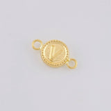 Herraje Letra V Marco Bordeado 0.45g / 1.5cm Oro Amarillo 18K