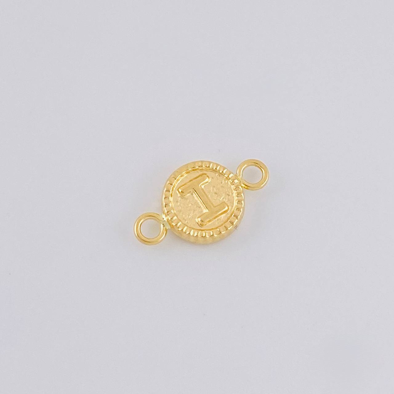 Herraje Letra I Marco Bordeado 0.4g / 1.5cm Oro Amarillo 18K