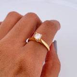Anillo Solitario Puente 2.65gr Moissanita 53 pts / T6 1/2 / Oro 18K &