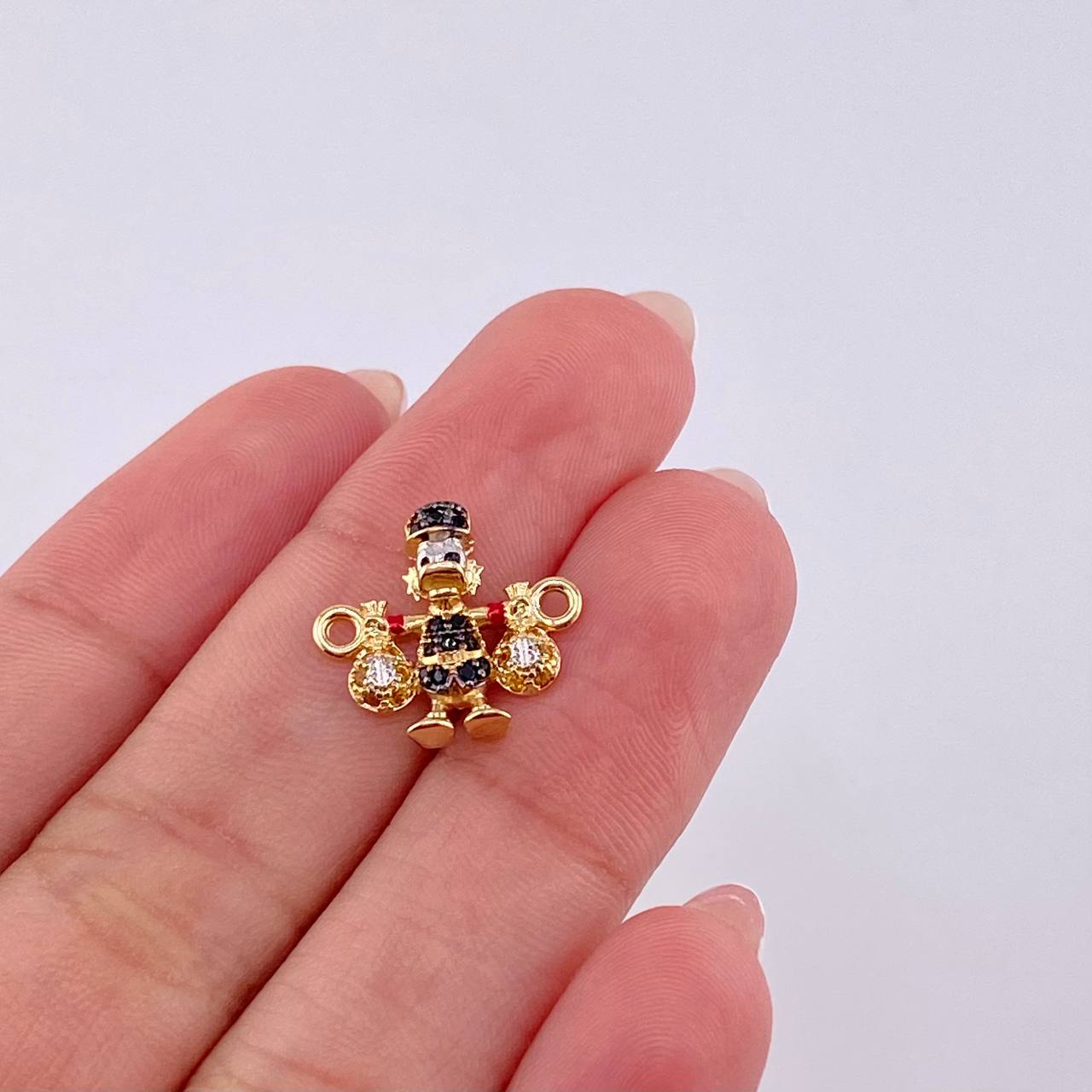 Herraje Pato Bolsa Dinero 1.45gr / 1.5cm / Oro Amarillo 18K