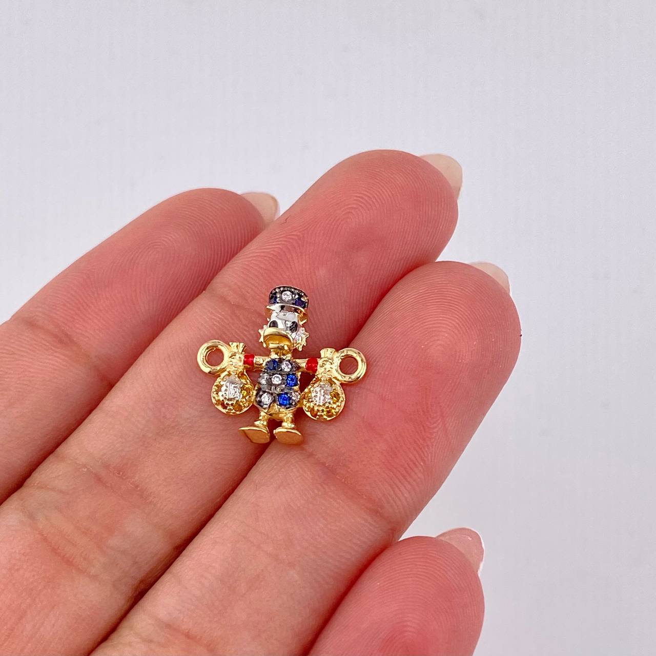 Herraje Pato Bolsa Dinero 1.6gr / 1.5cm / Oro Amarillo 18K *
