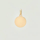 Dije Placa Circular 0.5gr / 1.8cm / Oro Amarillo 18K *