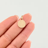 Dije Placa Circular 0.5gr / 1.8cm / Oro Amarillo 18K *