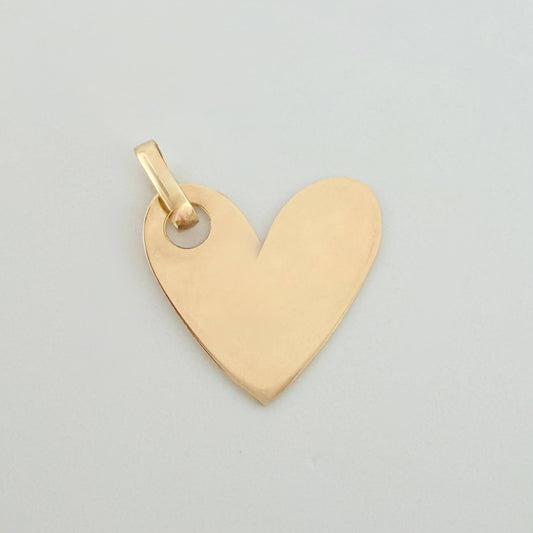 Dije Placa Corazón 0.6 g / 1.5 cm Oro Amarillo 18K