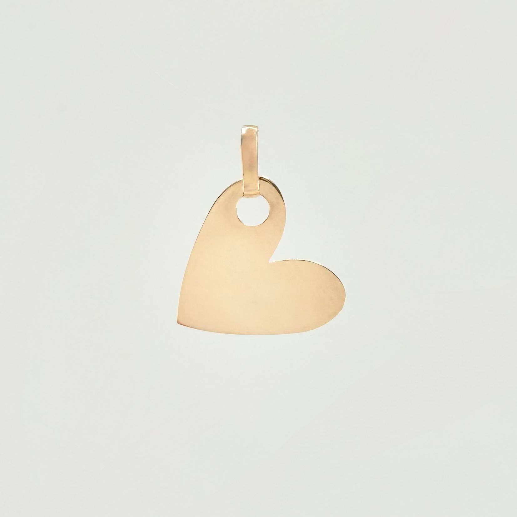 Dije Placa Corazón 0.55 g / 1.5 cm Oro Amarillo 18K