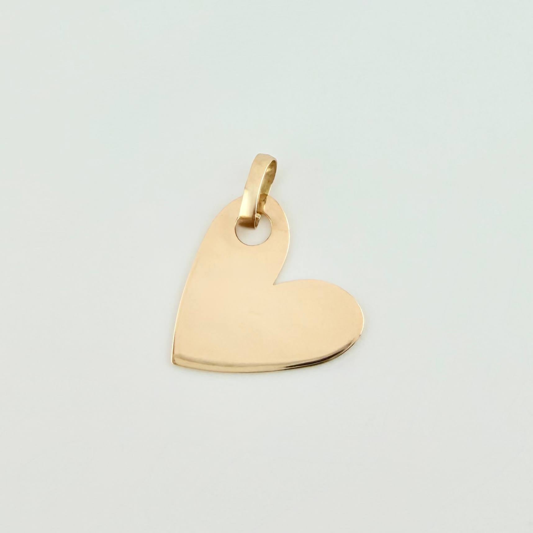 Dije Placa Corazón 0.6 g / 1.5 cm Oro Amarillo 18K