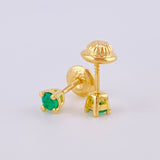 Topos Piedra 0.75gr / 3mm Esmeralda 18 Pts Oro Amarillo 18K (Joya)