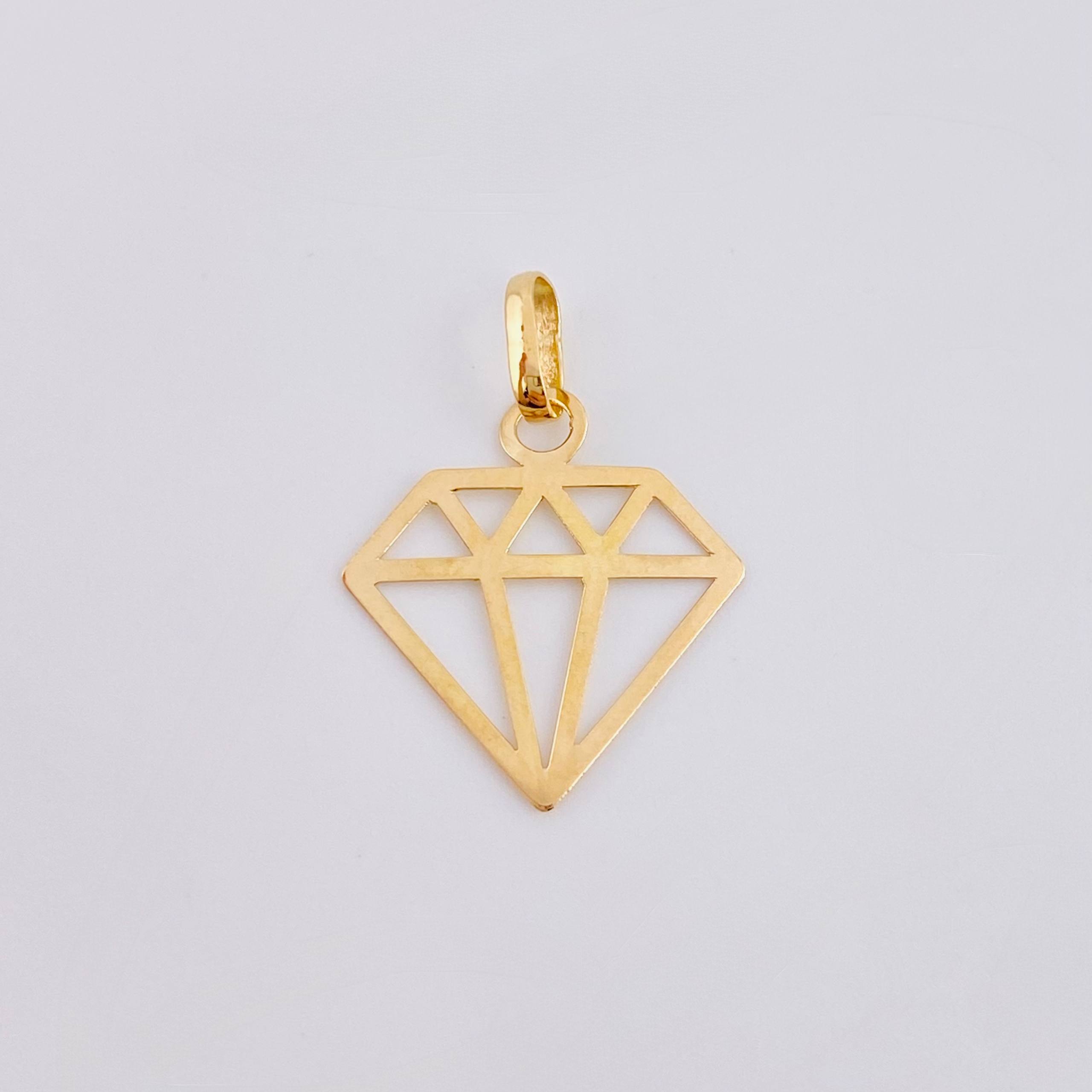 Dije Silueta Diamante 0.55gr / 2.5cm / Oro Amarillo 18K