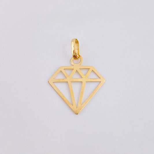 Dije Silueta Diamante 0.6gr / 2.5cm / Oro Amarillo 18K