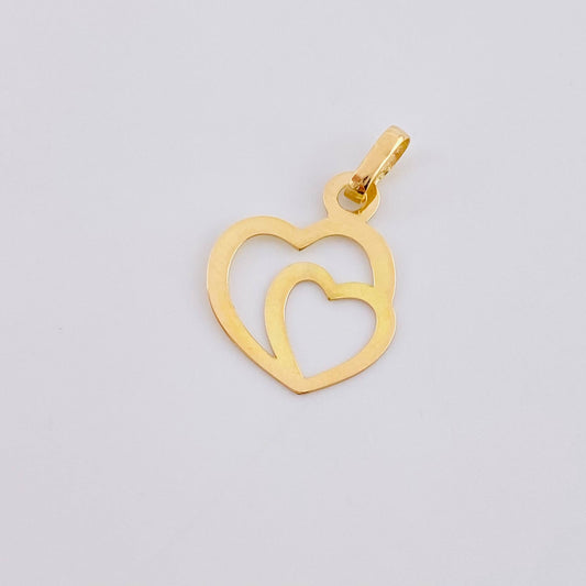 Dije Doble Corazon 0.4gr / 2cm / Oro Amarillo 18K