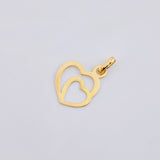 Dije Doble Corazon 0.4gr / 2cm / Oro Amarillo 18K *