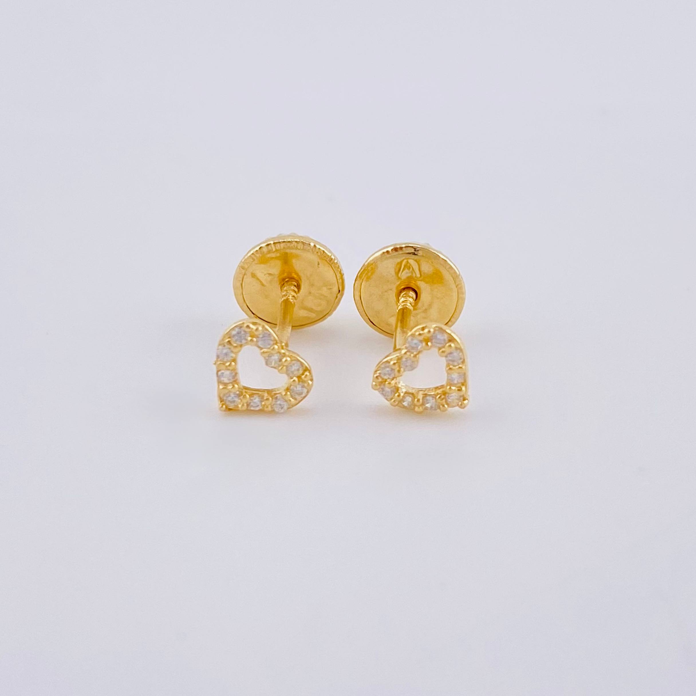 Topos Silueta Corazon 0.5gr / 4.3mm Oro Amarillo 18K *