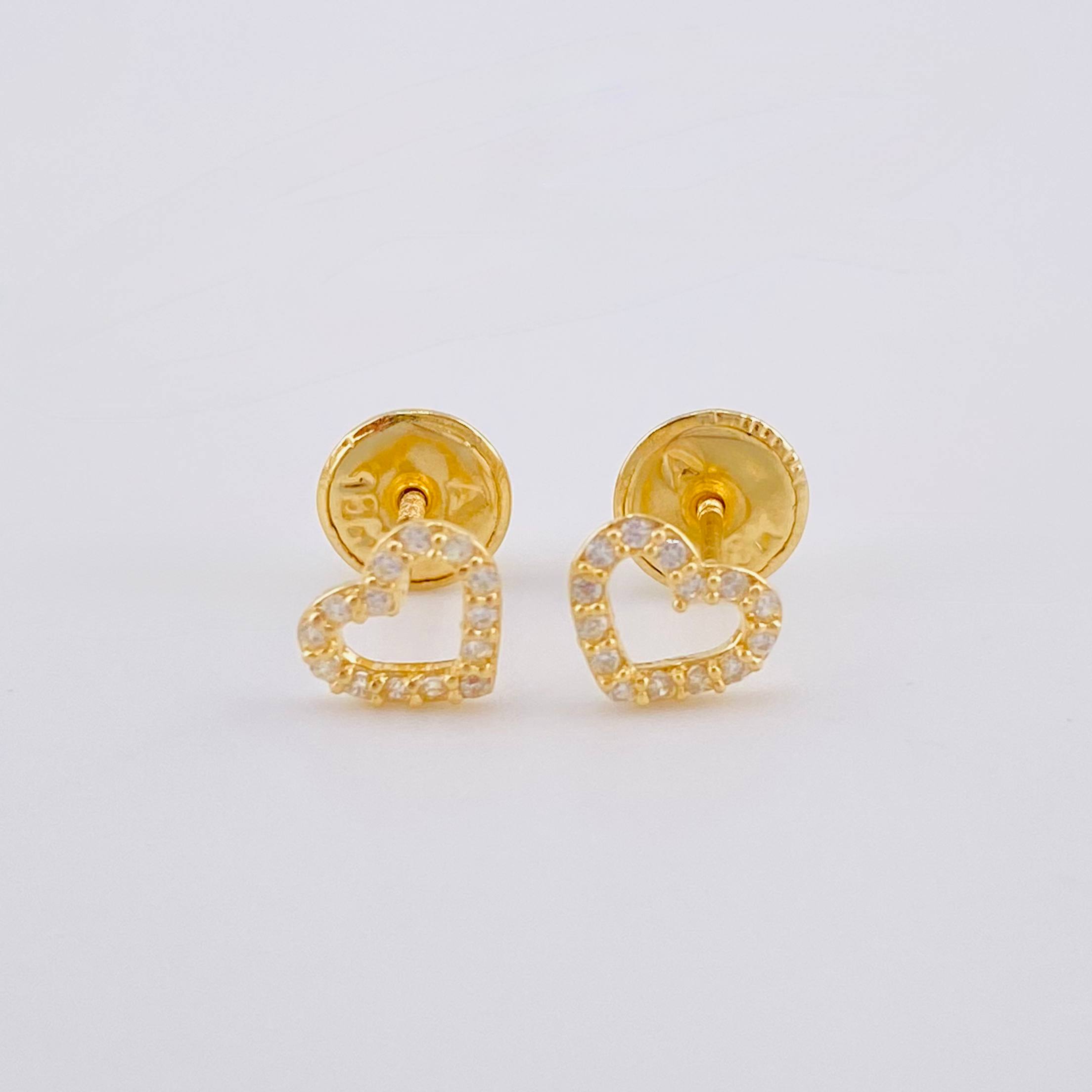 Topos Corazon Silueta Tupida 0.55 g / 4.8 mm Oro Amarillo 18K