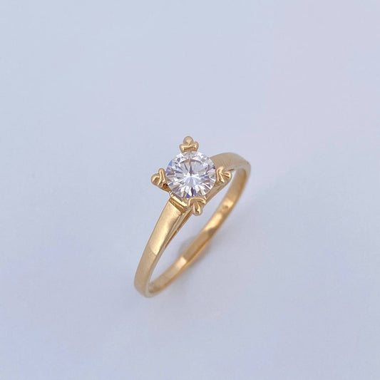 Anillo Solitario Puente 2.2gr Moissanita 52 pts / T6 1/4 / Oro 18K &