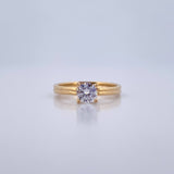 Anillo Solitario Clasico Base 2.3gr Moissanita 40 pts / T5 1/2 / Oro 18K &