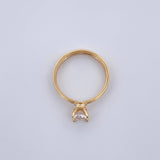 Anillo Solitario Clasico Base 2.3gr Moissanita 40 pts / T5 1/2 / Oro 18K &