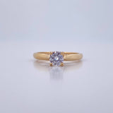 Anillo Solitario Puente 2.65gr Moissanita 53 pts / T6 1/2 / Oro 18K &