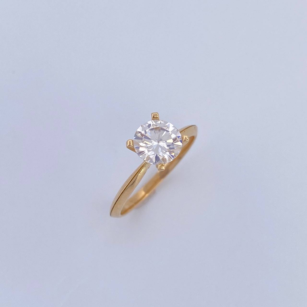 Anillo Solitario 1.7gr Moissanita 88 pts / T5 3/4 / Oro 18K &