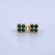 Topos Flor Borde Texturizado 1.2gr / 5mm Circones Verdes Oro Amarillo 18K ©