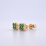 Topos Flor Borde Texturizado 1.2gr / 5mm Circones Verdes Oro Amarillo 18K ©