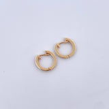Candongas Carril Basteado 1.6gr / 1.1cm / Circones Blancos Oro Amarillo 18K