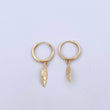 Candongas Pluma Colgante 2.1gr / 3cm / Oro Amarillo 18K