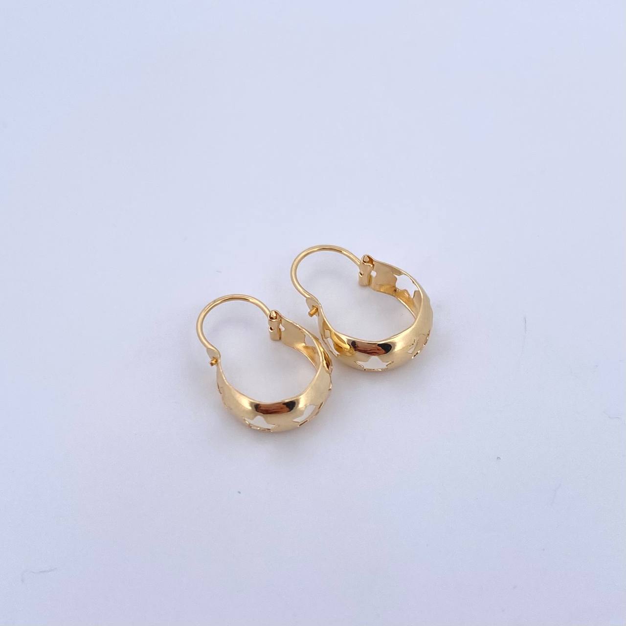 Candongas Ash Estrellas 0.7gr / 1.6cm / Lisas Oro Amarillo 18K ©