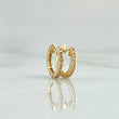 Candongas Carril Basteado 1.6gr / 1.1cm / Circones Blancos Oro Amarillo 18K
