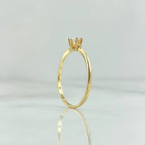 Anillo Solitario Fino 1.05gr / T7 / Circon Blanco Oro Amarillo 18K *