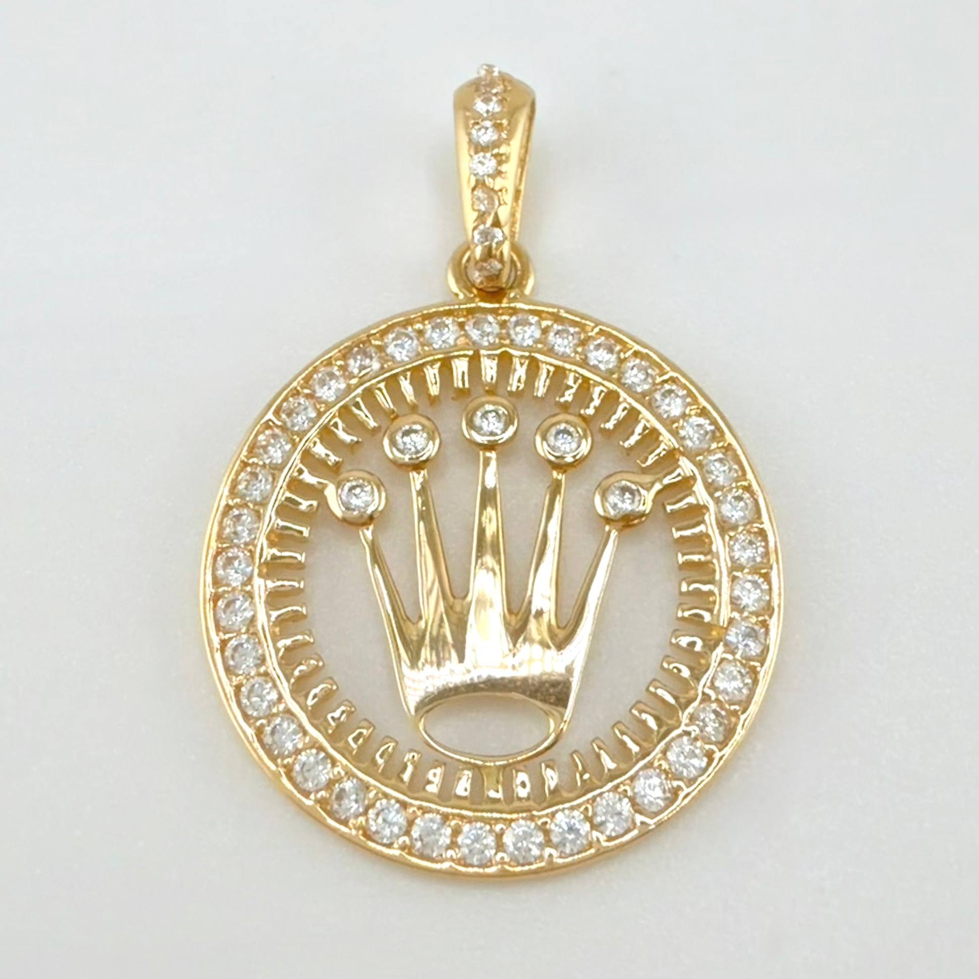 Dije Marco Circular Corona 2.75gr / 2.8cm / Oro Amarillo 18K *