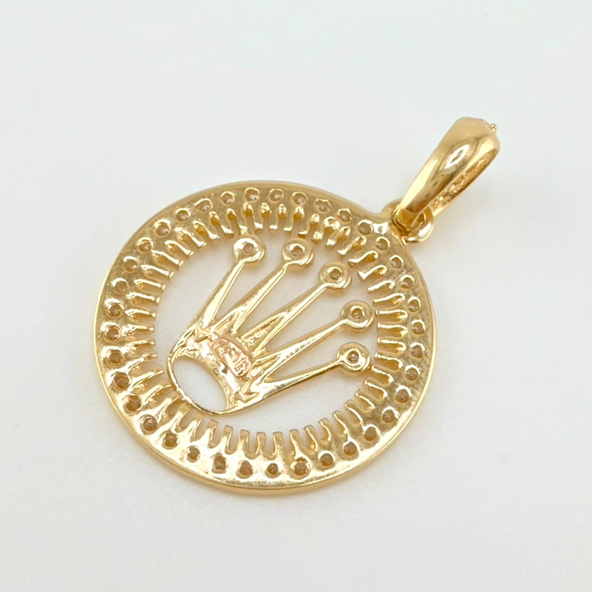 Dije Marco Circular Corona 2.75gr / 2.8cm / Oro Amarillo 18K *