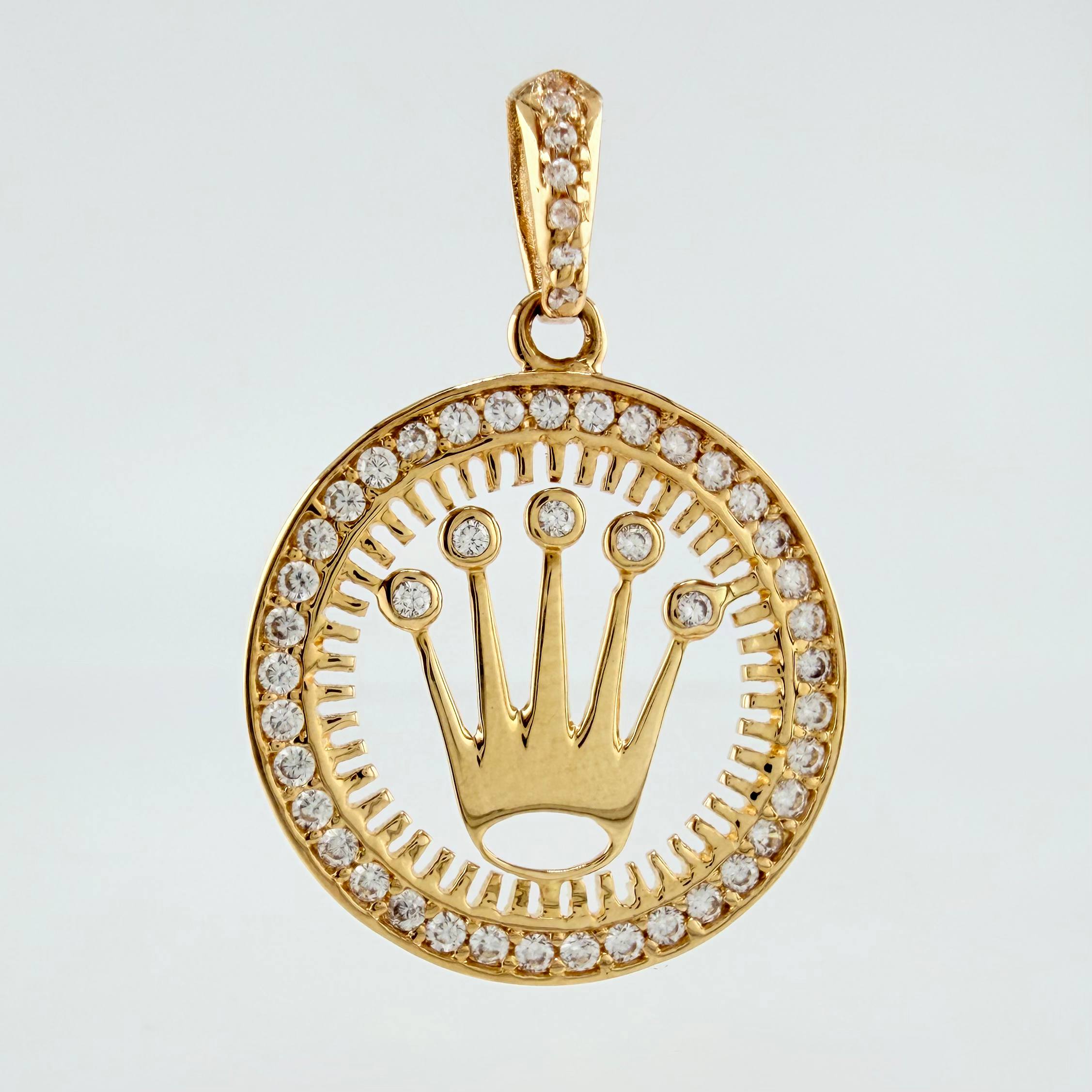 Dije Marco Circular Corona 2.75gr / 2.8cm / Oro Amarillo 18K *