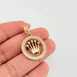 Dije Marco Circular Corona 2.75gr / 2.8cm / Oro Amarillo 18K *