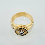 Anillo Correa Corona 6.75gr / T10 1/4 / Dos Oros Amarillo Blanco 18K