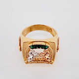 Anillo Herradura Caballos 10gr / T10 1/2 / Tres Oros 18K