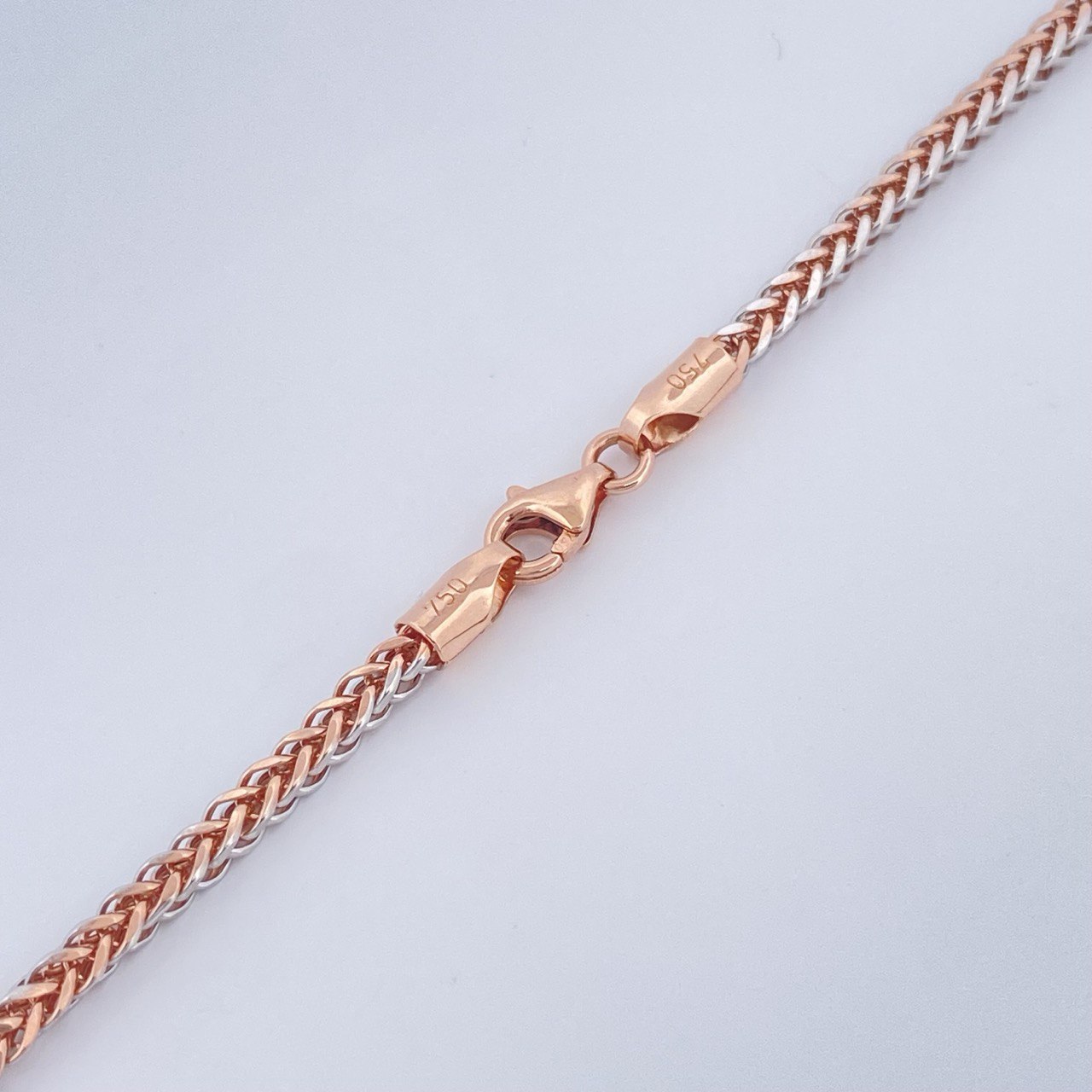 Cadena Franco 8.8gr / 60cm / Dos Oros Blanco Rosa +3 18K &