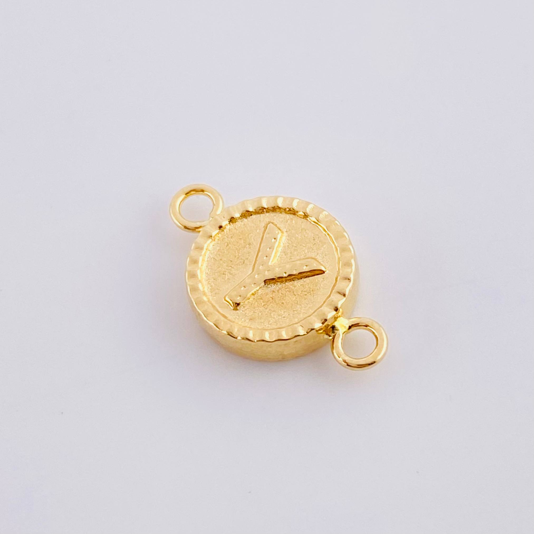 Herraje Letra Y Doble Textura 0.6g / 1.7cm Oro Amarillo 18K